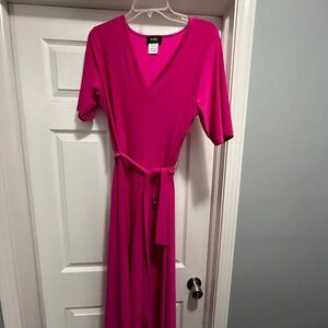 MSK Pink Wrap Tie Front Sheath Dress